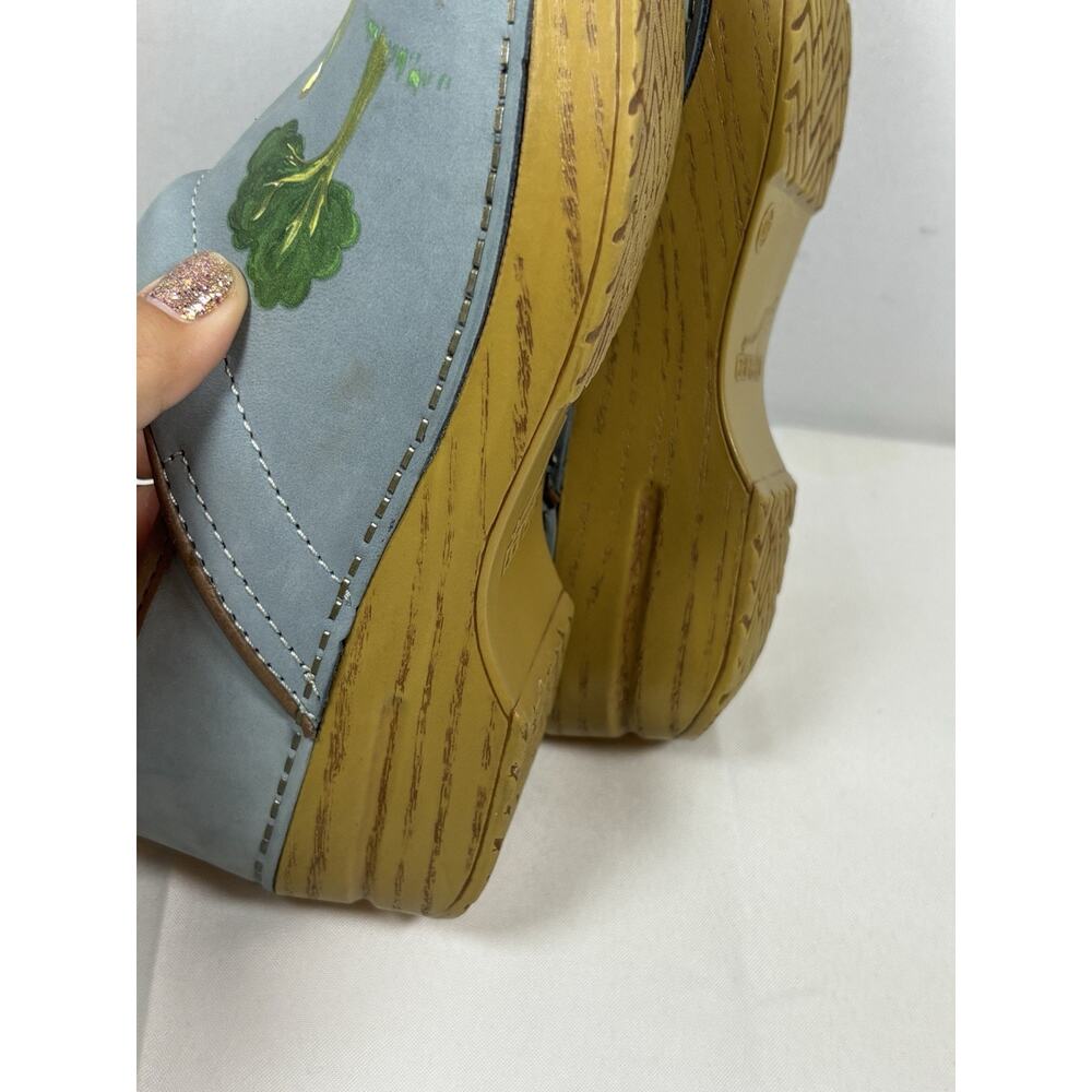 Dansko Twin Pro Dog Walkers Milled Nubuck Womens Clogs Blue/Brown Size 37 - Picture 7 of 15